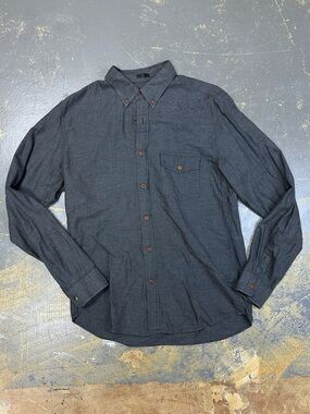 J. Crew Button Down Long Sleeve Shirt Medium Dress Shirt Date Slim Dark Grey